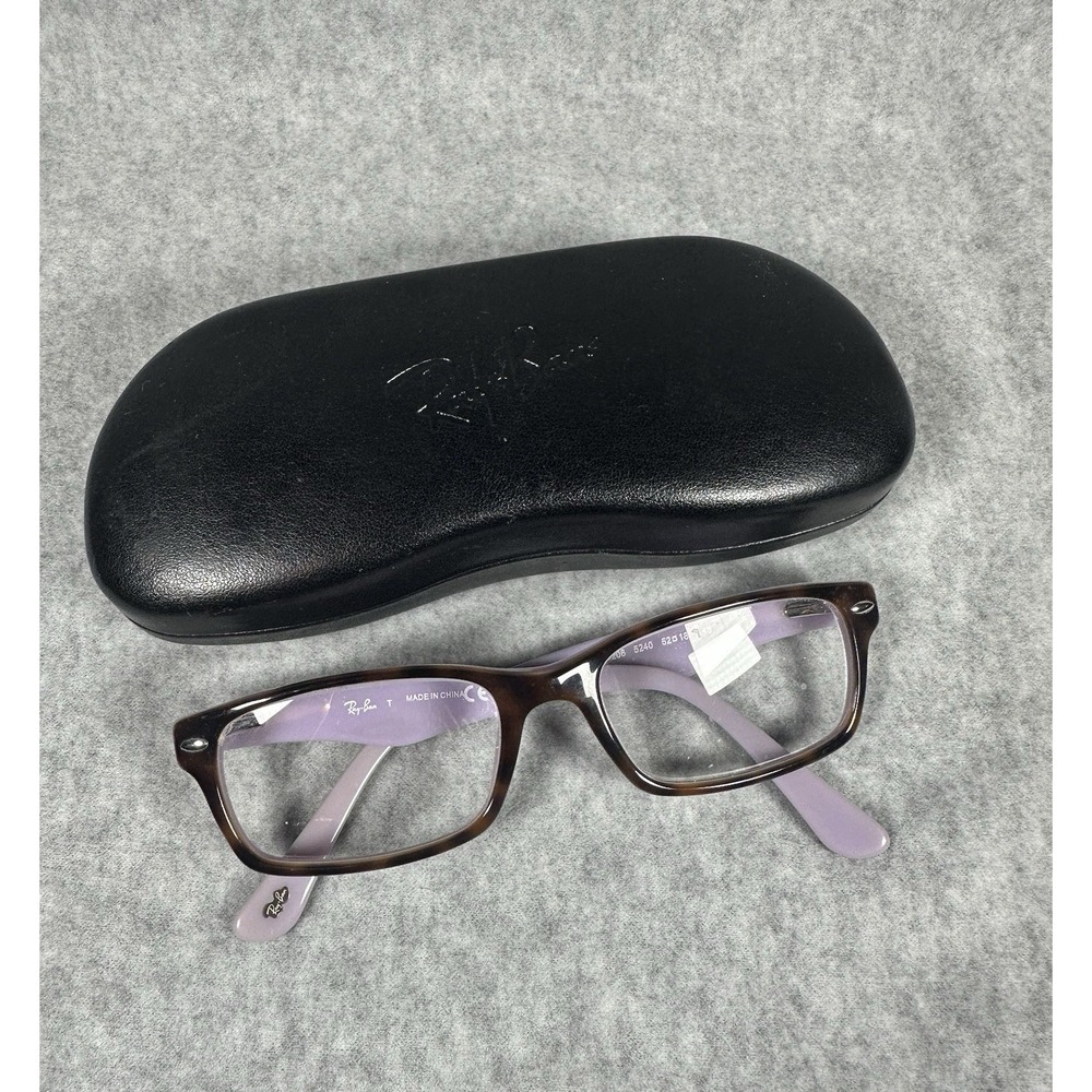 Ray-Ban RB 5206 5240 Eyeglasses Frame Only Tortoise Lavender 52 18 140 Hard case